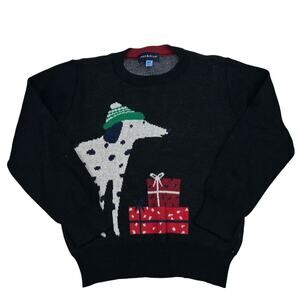 Andy & Evan Long Sleeve Holiday Dalmation Dog Black Long Sleeve Sweater 4T
